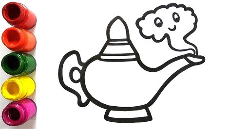 Here are some of the best aladdin coloring pages for. Aladdin Genie Lamp | Aladdin Magical Lamp Coloring ...