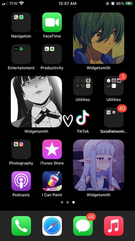 Anime Ios 14 Widget Idea Iphone Organization Iphone App Layout