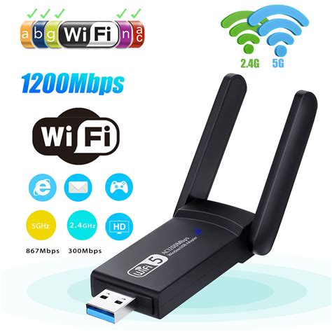 EEEkit USB WiFi Adapter AC1200 Dual Band 5GHz 867Mbps/2.4G 300Mbps High ...