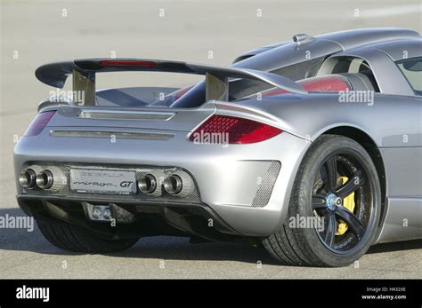 Gemballa Porsche Mirage Gt Silver Rear Aslant Rear View Stock