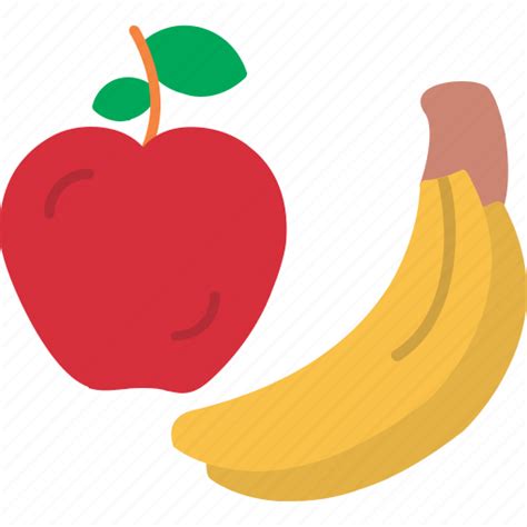 Apple Banana Food Fruit Healthy Icon Download On Iconfinder