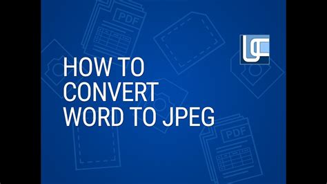 How To Convert Word To Jpeg Youtube