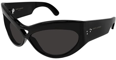 Saint Laurent Sl73 Oversized Black Sunglasses Lyst