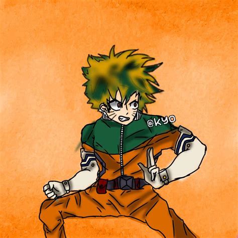 Fanart Crossover Izuku E Naruto Boku No Hero Academia Amino