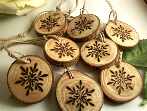Tree Branch Ornaments Wooden Christmas Ornaments Wood Slice Ornament