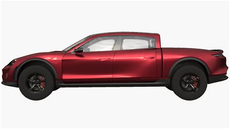 Porsche Taycan Pickup Truck Concept Red 3d Model By Defost