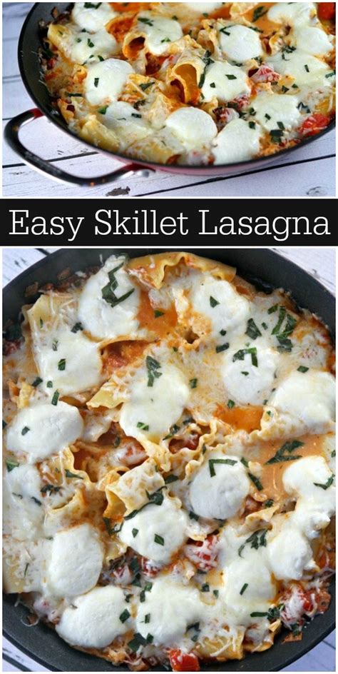 Easy Skillet Lasagna Recipe Food Recipes Skillet
