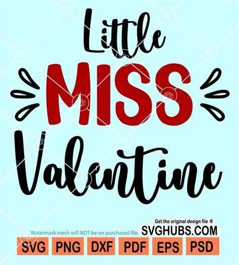 Little Miss Valentine Svg Miss Valentine Svg Girls Valentine Svg