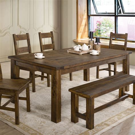 Rustic Dining Room Set Coaster Coleman Rustic Dining Table With Over