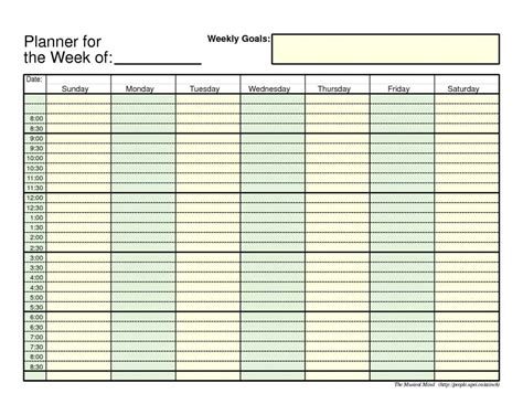 Free Weekly Planner Templates Excel Pdf Formats