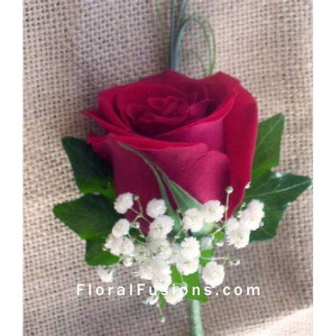 Single Red Rose Boutonniere Floral Fusions Leicester Based Florist