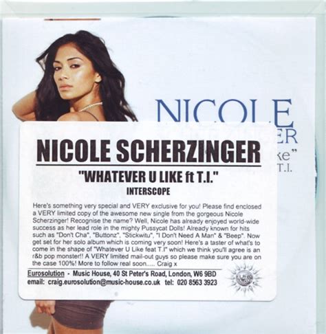 Nicole Scherzinger Featuring Ti Whatever U Like 2007 Cdr Discogs