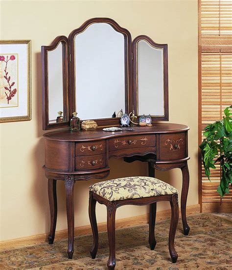 Costway white wood vanity table set bedroom makeup dressing table. Antique Vanity Desk - Home Furniture Design