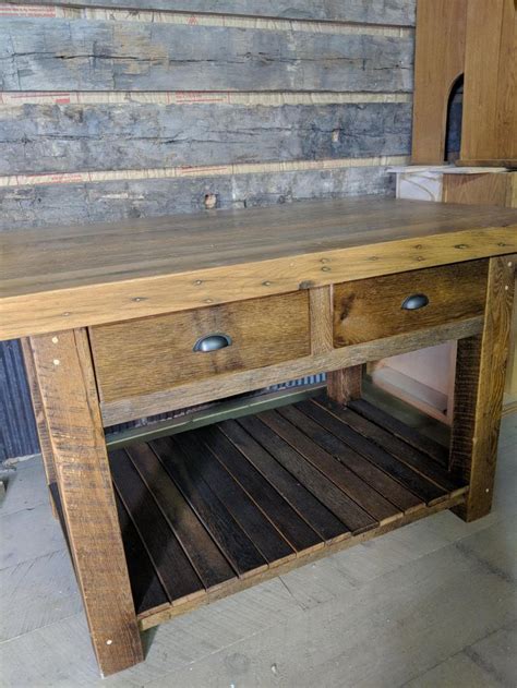 Reclaimed Barn Wood Kitchen Island