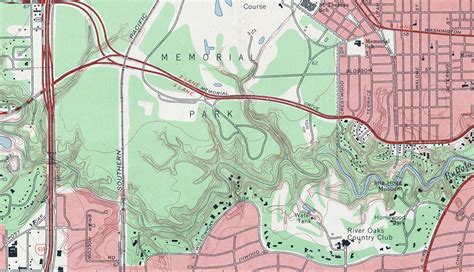 1967 Topographic Map Of Buffalo Bayou In The Project Area Save