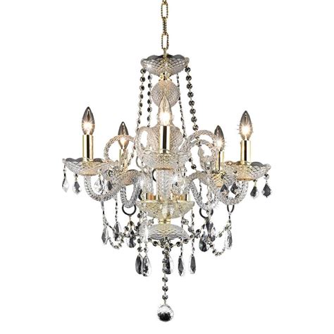 Looking for a good deal on chandelier elegant? Elegant Lighting 5-Light Gold Chandelier with Clear ...