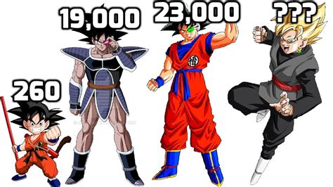 Dbzmacky All Evil Goku Power Levels Over The Years Youtube