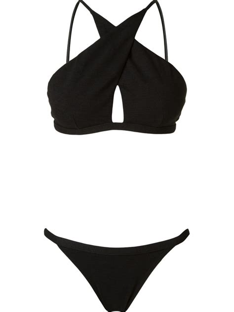 Osklen Criss Cross Top Bikini Set In Black Lyst