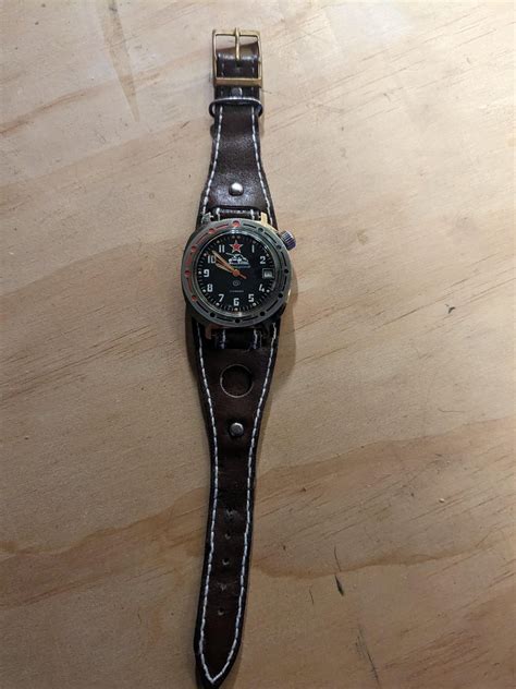 i replaced the crystal and my wife restitched the leather to bring this vostok komandirskie back