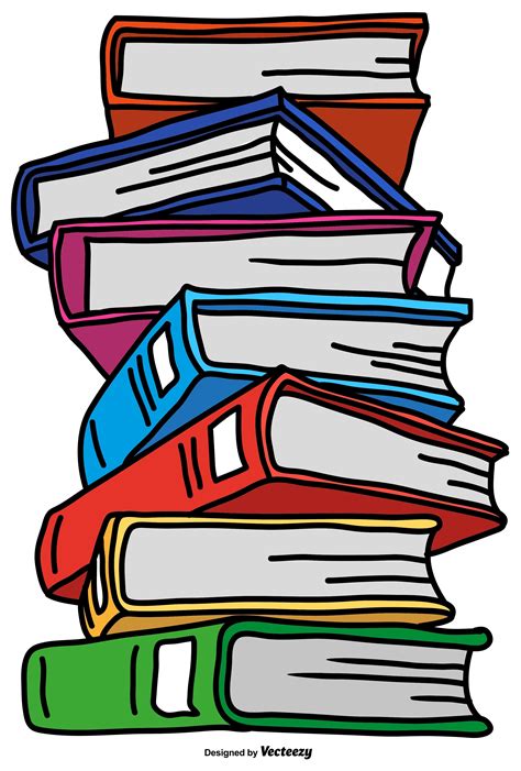 Vector Pile Of Color Cartoon Style Books 167655 Vector Art At Vecteezy