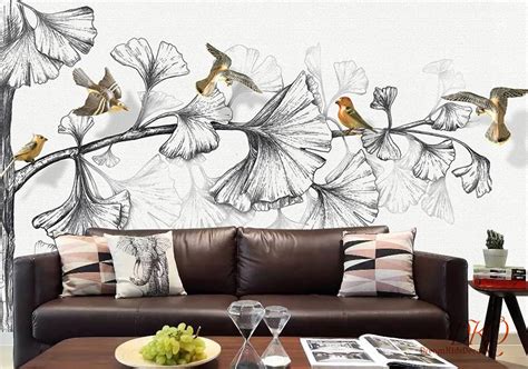 Wall Mural Nature Large Corner Tree Removable Wallpaper Etsy
