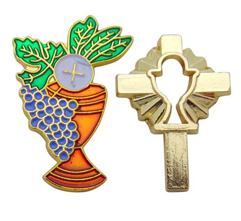 Buy Catholic First Holy Communion Metal Chalice And Cross Pin Set 1