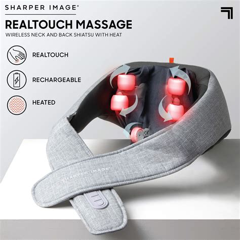 Sharper Image Realtouch Shiatsu Massager Warming Heat Soothes Sore Muscles Nodes Feel Like