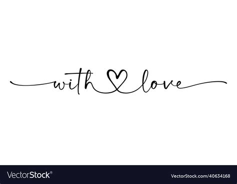 With Love Calligraphy Lettering Royalty Free Vector Image