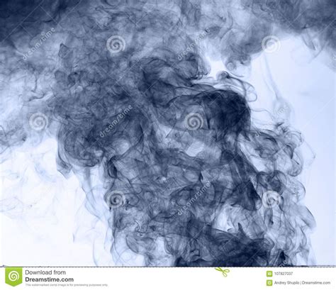 Blue Smoke On A White Background Inversion Stock Image Image Of