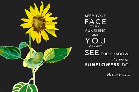 Helen Keller Sunflower Quote Quotes Sunflower Quotes Sunshine Quotes