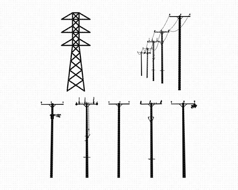 Power Lines Svg Electrical Line Png Dxf Clipart Eps Vector Cut Fi
