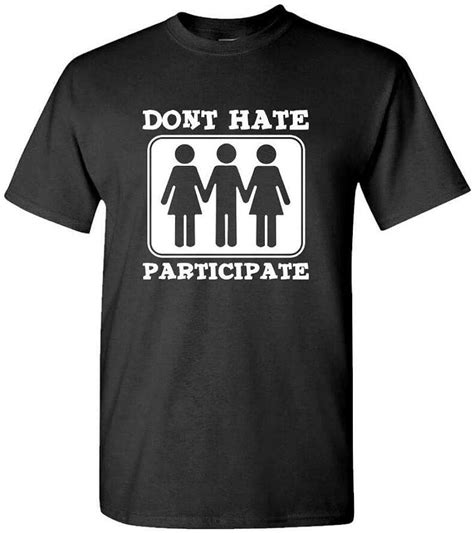 Kdfh Dont Hate Participate Threesome Funny Sex Mens Cotton T Shirt Short Sleeve Top Black Xl
