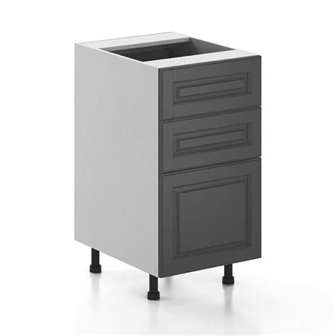 Ideal for small spaces like linen closets, pantries or Fabritec Ready to Assemble 18x34.5x24.5 in. Buckingham 3-Drawer Base Cabinet in White Melamine ...