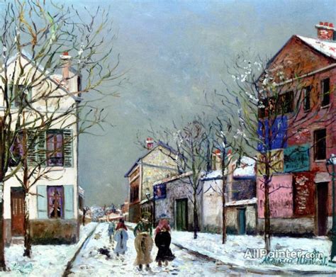 Maurice Utrillo Snowy Landscape In Bourg La Reine Oil Painting