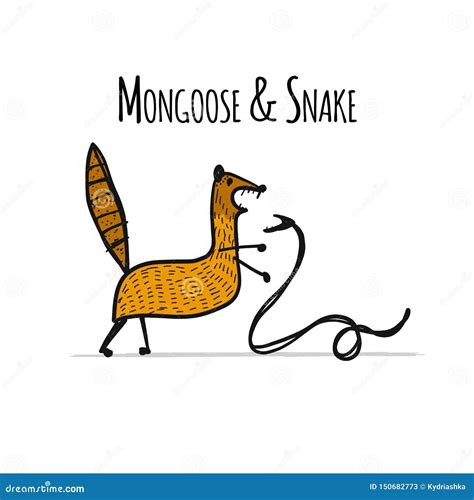 Mongoose With Snake Cartoon Vector 83434659