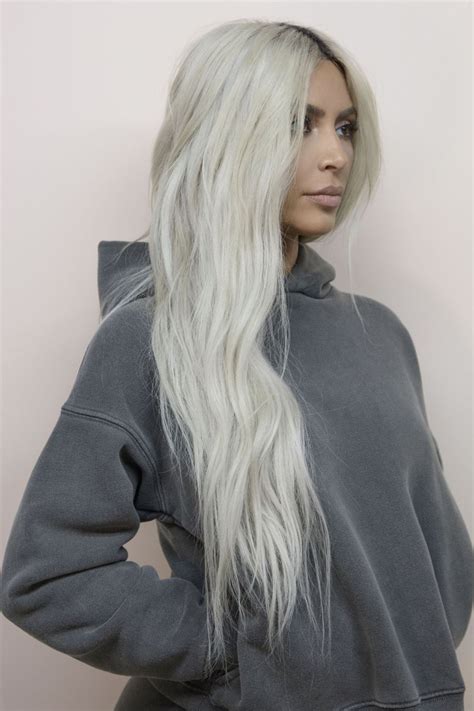 Kim Kardashian For Yeezy Season 6 With Long Blonde