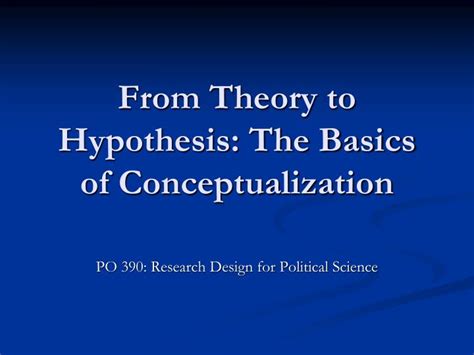 Ppt From Theory To Hypothesis The Basics Of Conceptualization