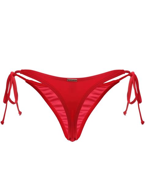 RELLECIGA Women S Red Tie Side Thong Bikini Bottom Size Medium