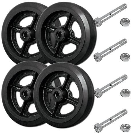 Drywall Cart And Sheet Rock Dolly Wheel Set Of 4 Rubber On Iron 2400