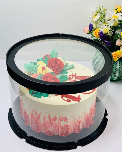 10 Sets Clear Round Cake Boxes 10 D By 95 Tall Etsy