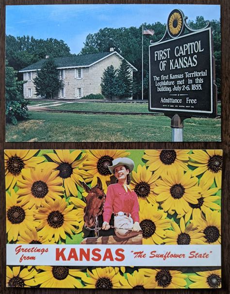Set Of 4 Kansas Vintage Postcards 1795 Etsy