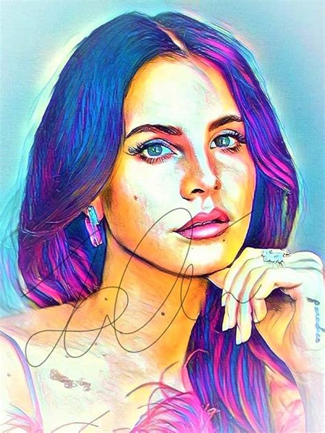 Lana Del Rey Abstract Drawing Print Poster Hand Drawn Pop