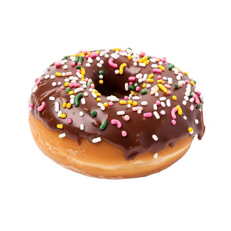 Delicious Chocolate Donut With Sprinkles Chocolate Dessert Food Png