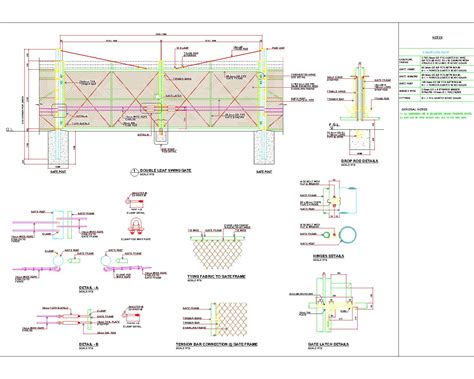 Double Swing Gate Elevation And Deatils Cad Files Dwg Files Plans