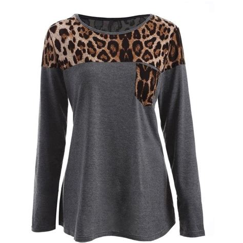leopard print long sleeve tee 13 liked on polyvore featuring tops t shirts leopard print