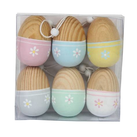 Painted Wooden Egg Easter Decorations By The Chicken And