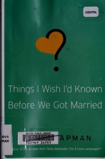 things i wish i d known before we got married by gary chapman paperback 2010 08 31 from