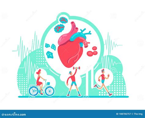 Sistema Cardiovascular Cuidado De La Salud Concepto Plano Ilustración