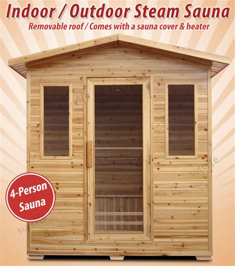 Brand New 4 Person Deluxe Indooroutdoor Steam Sauna With Rain Cover