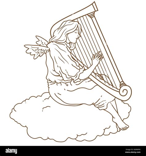Angel Playing Harp Stock Vector Image And Art Alamy